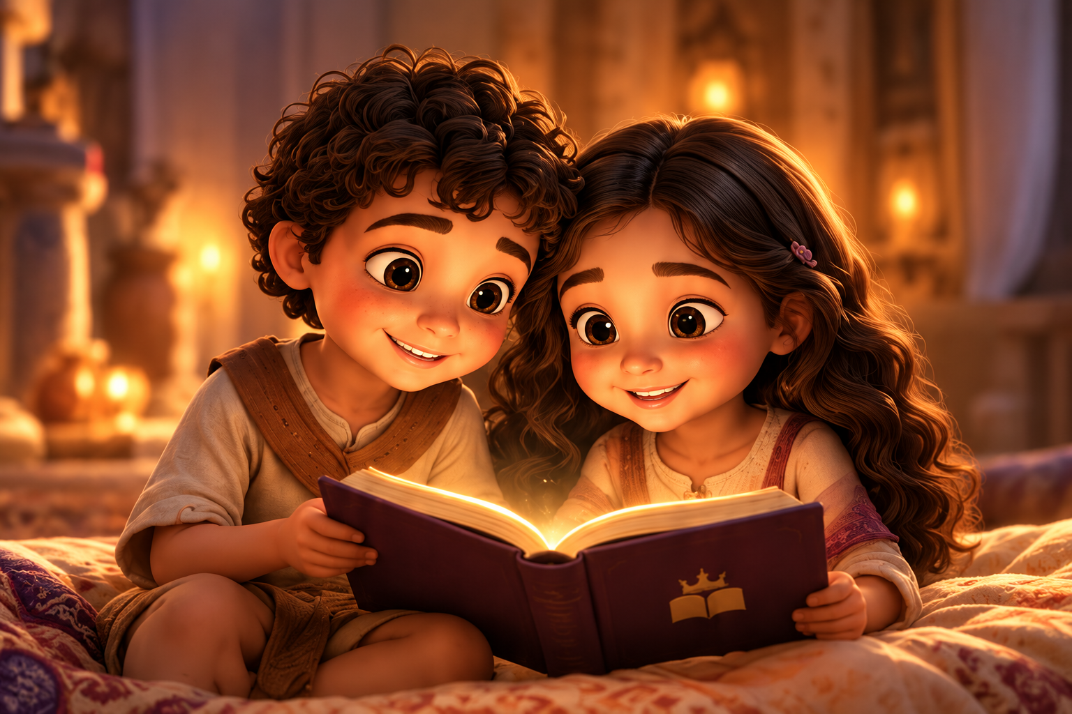 Crianças lendo um livro da coleção Wisdom